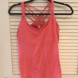 Pink lululemon tank with built in bra
